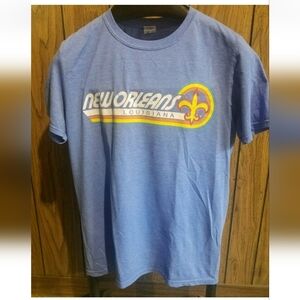 Blue New Orleans Graphic T-Shirt Vintage 90s Medium